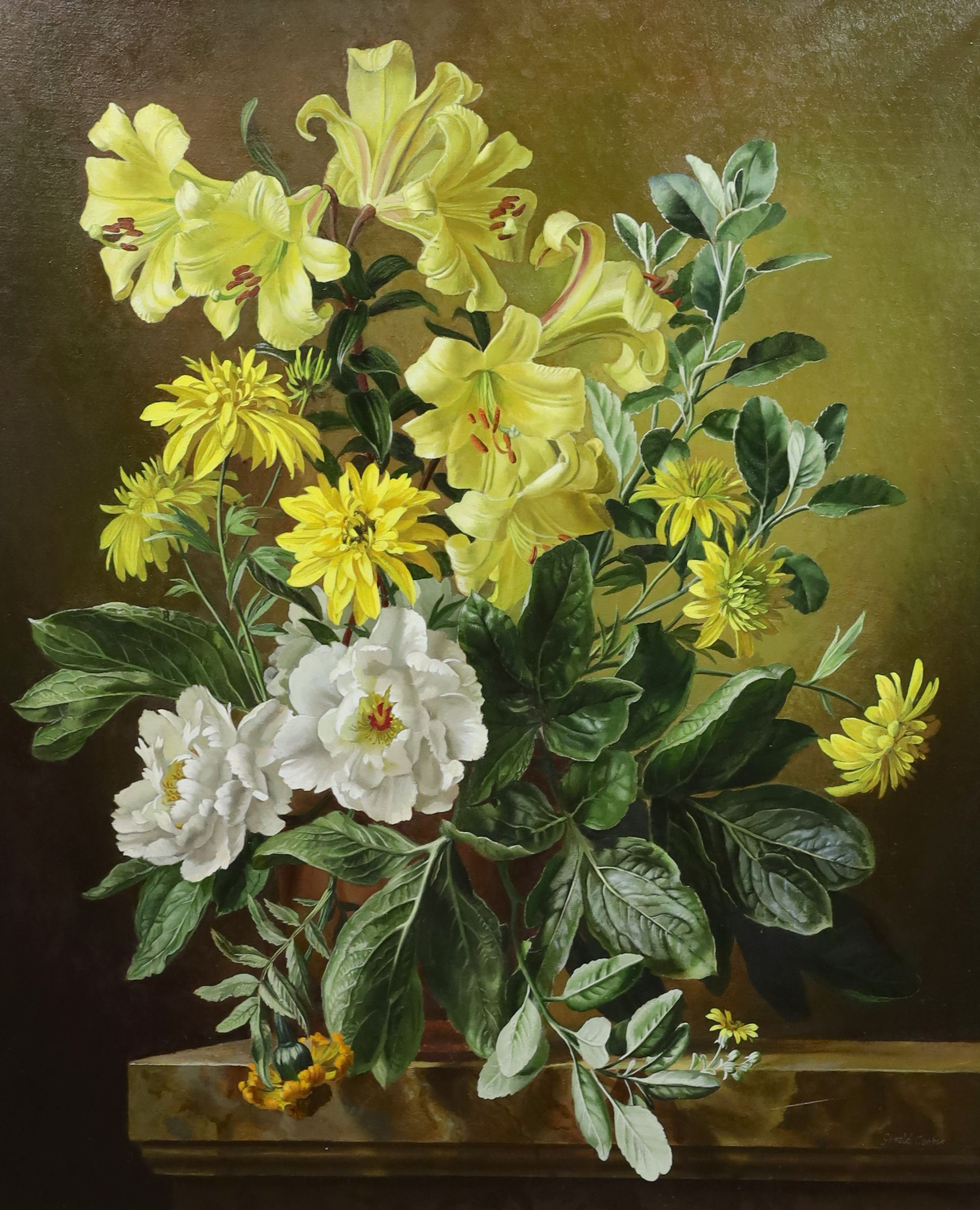 Gerald A. Cooper (1898-1975), 'Flowerpiece', oil on canvas, 75 x 62cm